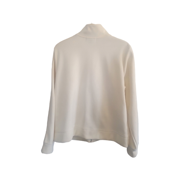 LAUREN RALPH LAUREN ACTIVE Cream Zip Up Jacket Crest Logo Womens XL - Picture 2 of 10